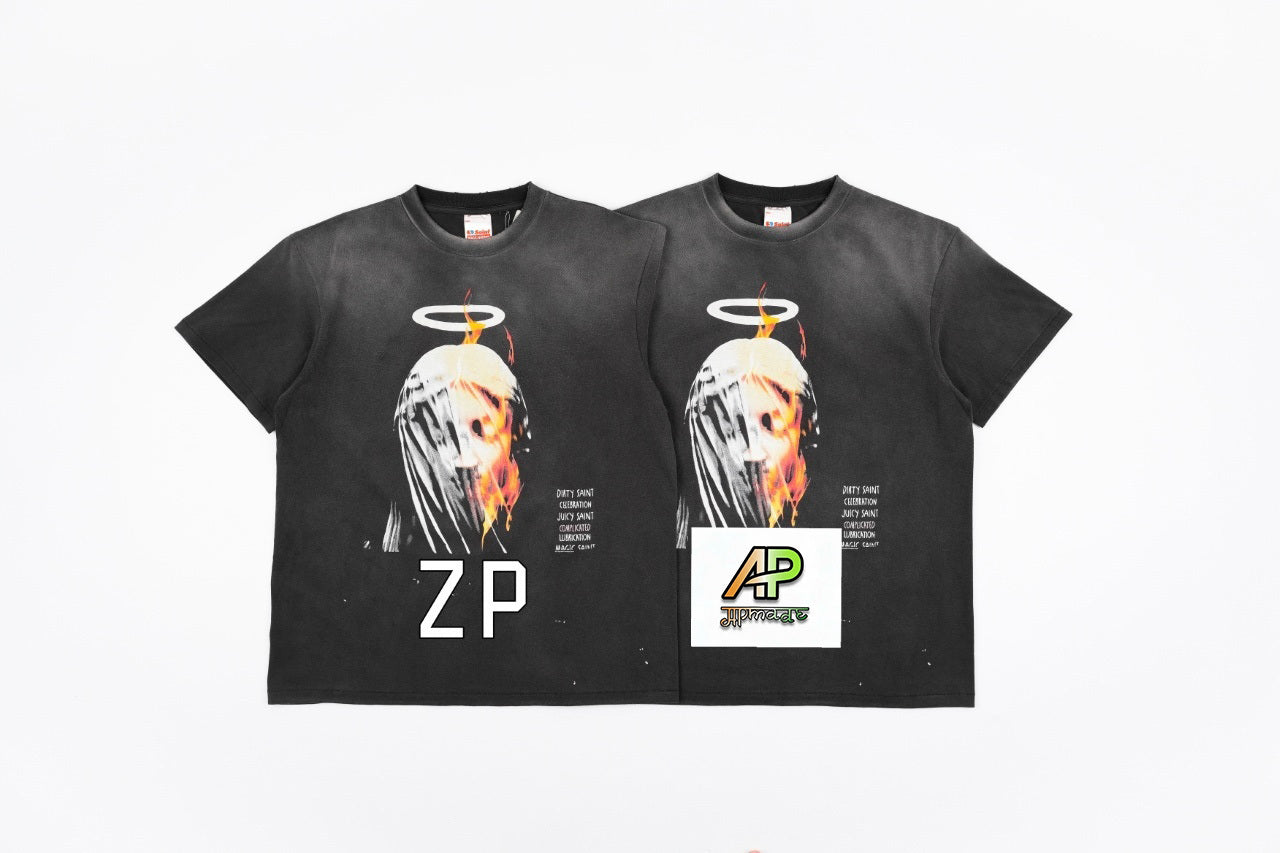 SAINT MXXXXXX Angel Veil Madonna Print T-Shirt