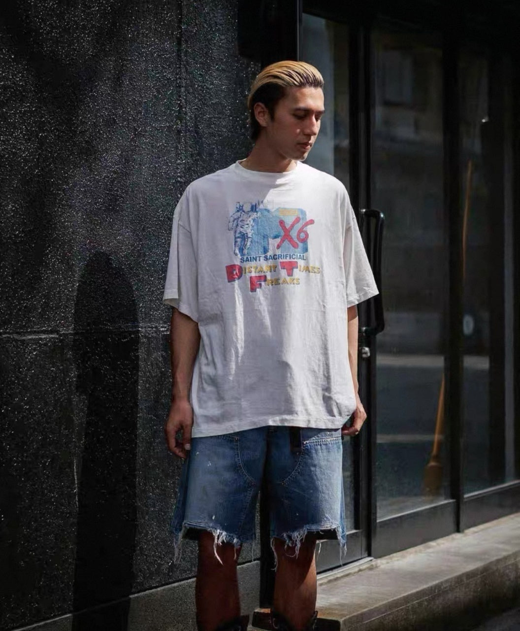 SAINT MXXXXXX Astronaut Stain Print T-Shirt