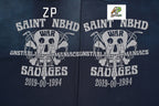 SAINT MXXXXXX Skull and Lightning Print T-Shirt