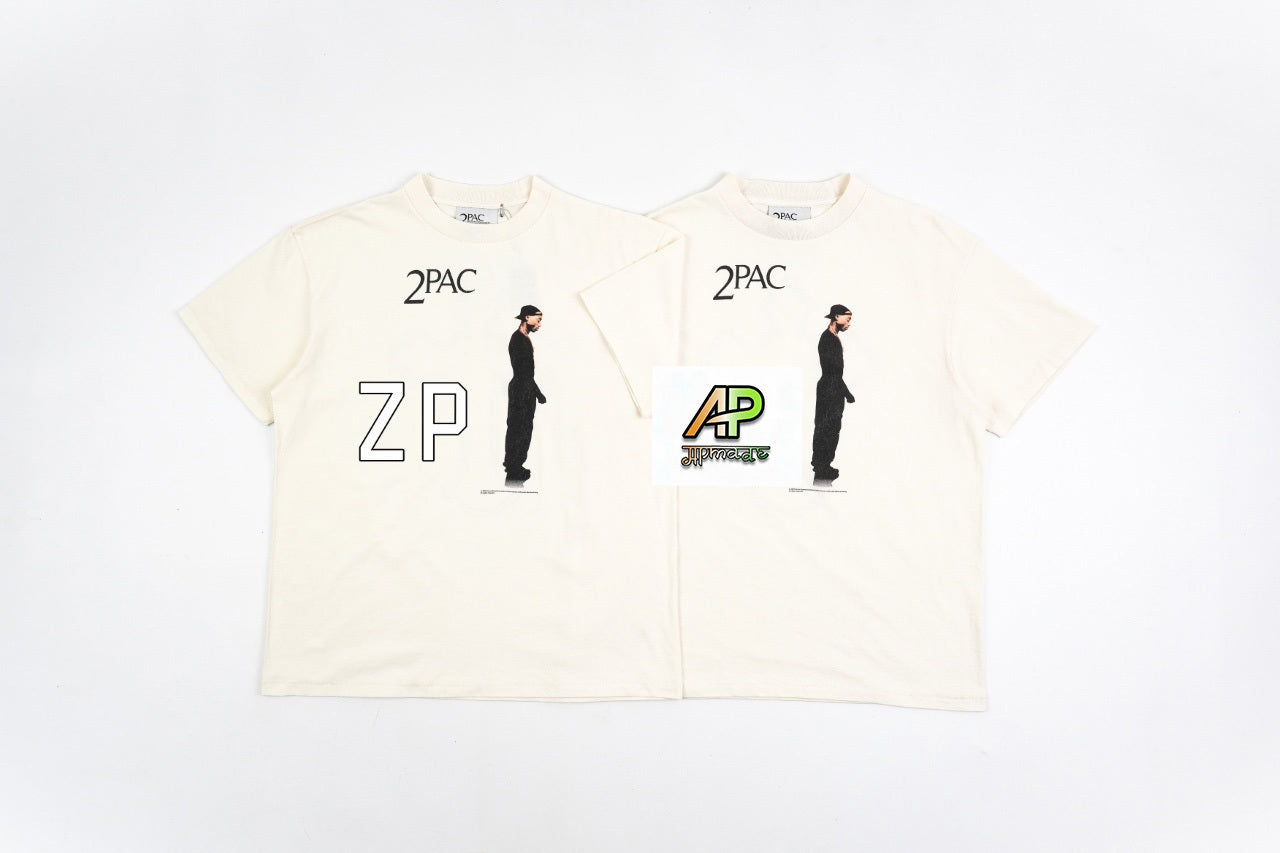 SAINT MXXXXXX 2PAC Cross Portrait Print T-Shirt