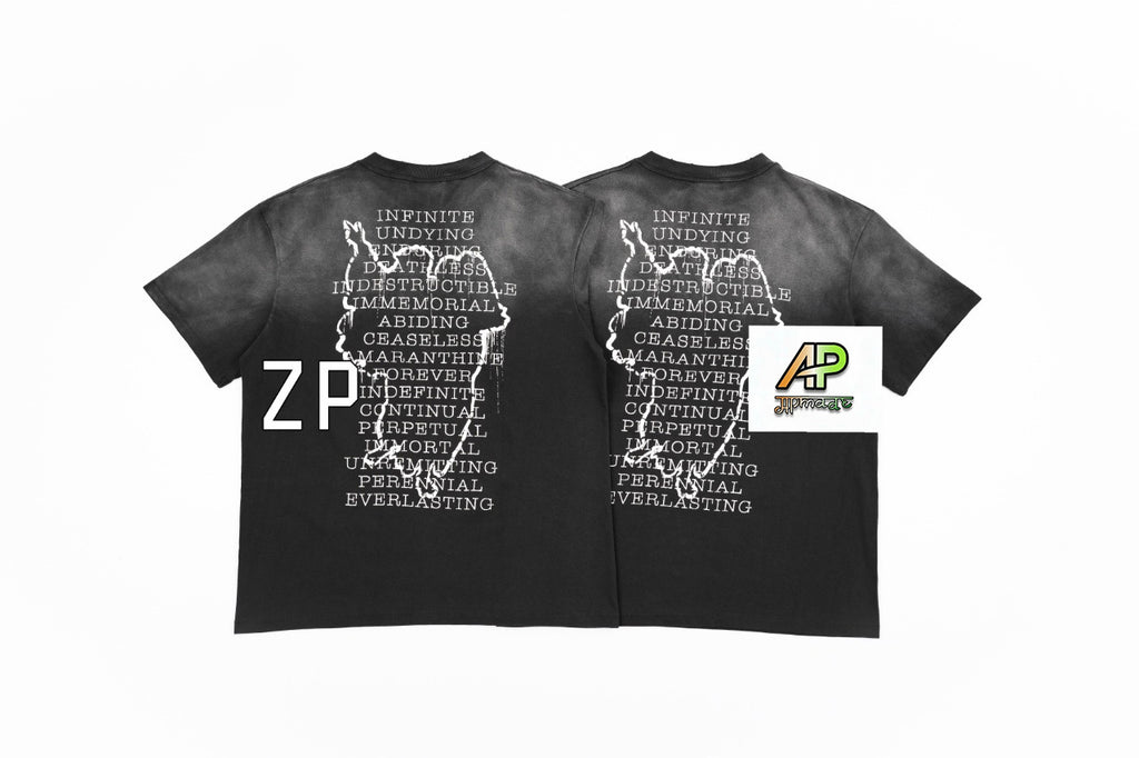 SAINT MXXXXXX Jesus Slogan Print Short-Sleeve T-Shirt