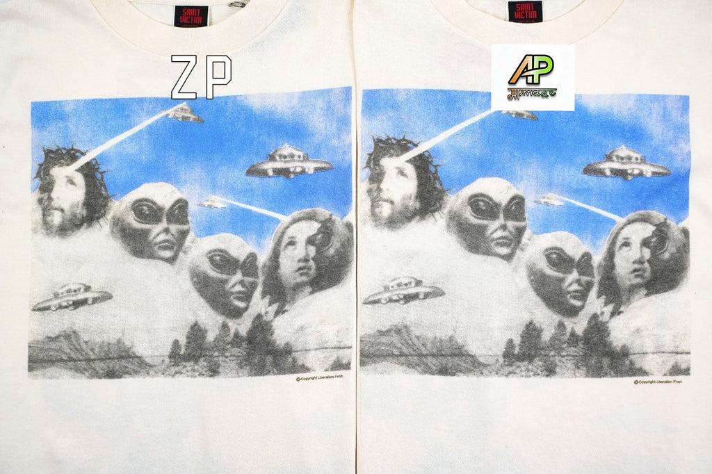 SAINT MXXXXXX Alien Crisis Print Short-Sleeve T-Shirt