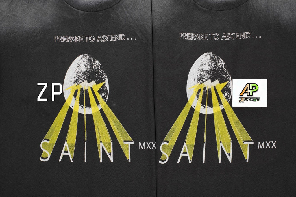 SAINT MXXXXXX Egg Light Letter Print Short-Sleeve T-Shirt