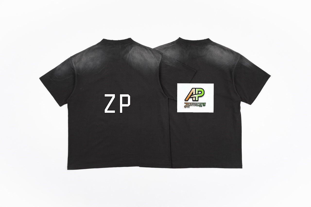 SAINT MXXXXXX Egg Light Letter Print Short-Sleeve T-Shirt