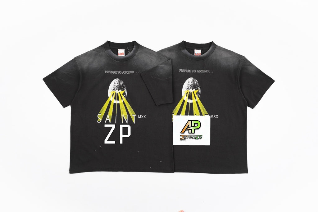 SAINT MXXXXXX Egg Light Letter Print Short-Sleeve T-Shirt