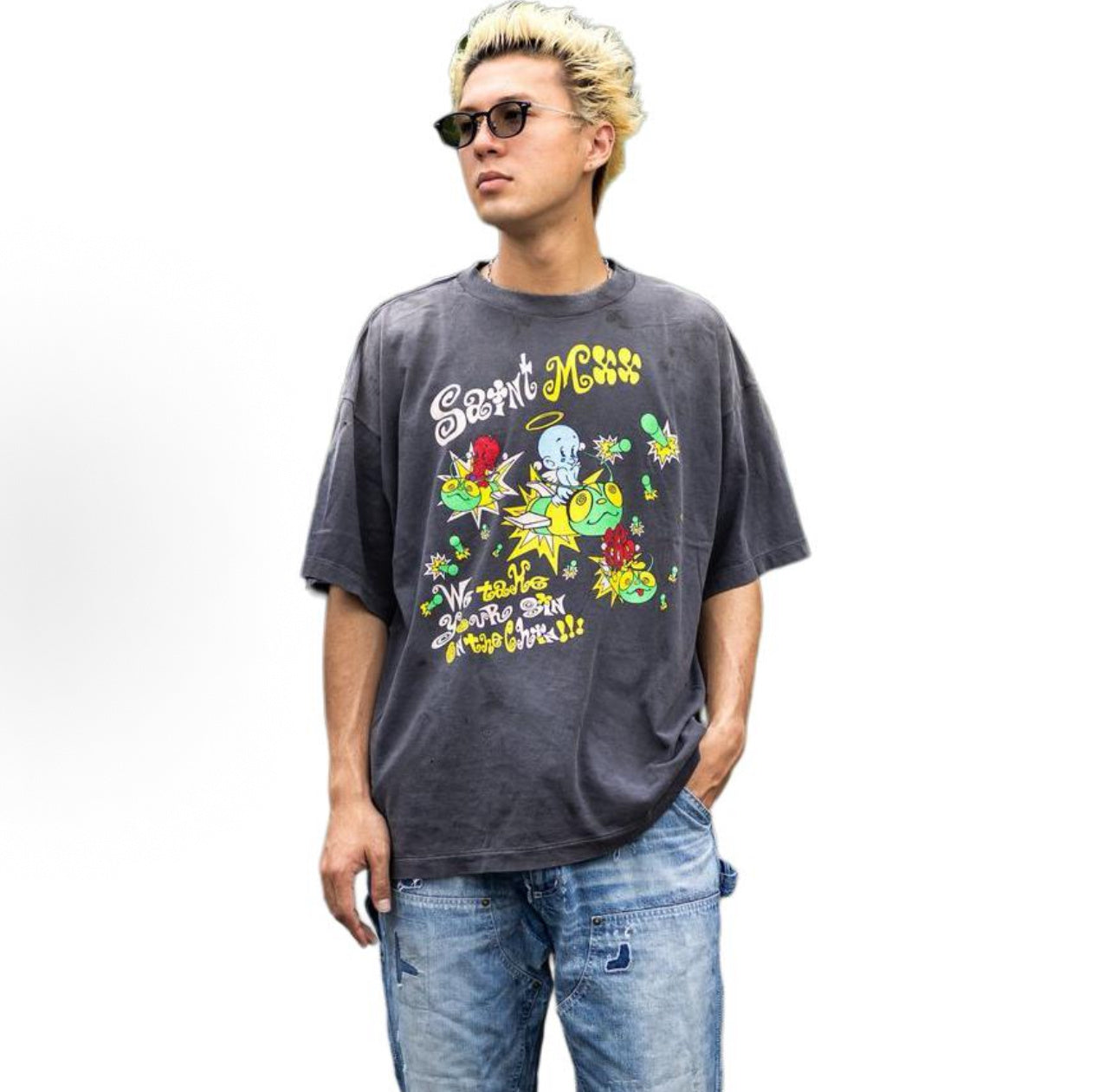 SAINT MXXXXXX Devil Bee Print Short-Sleeve T-Shirt