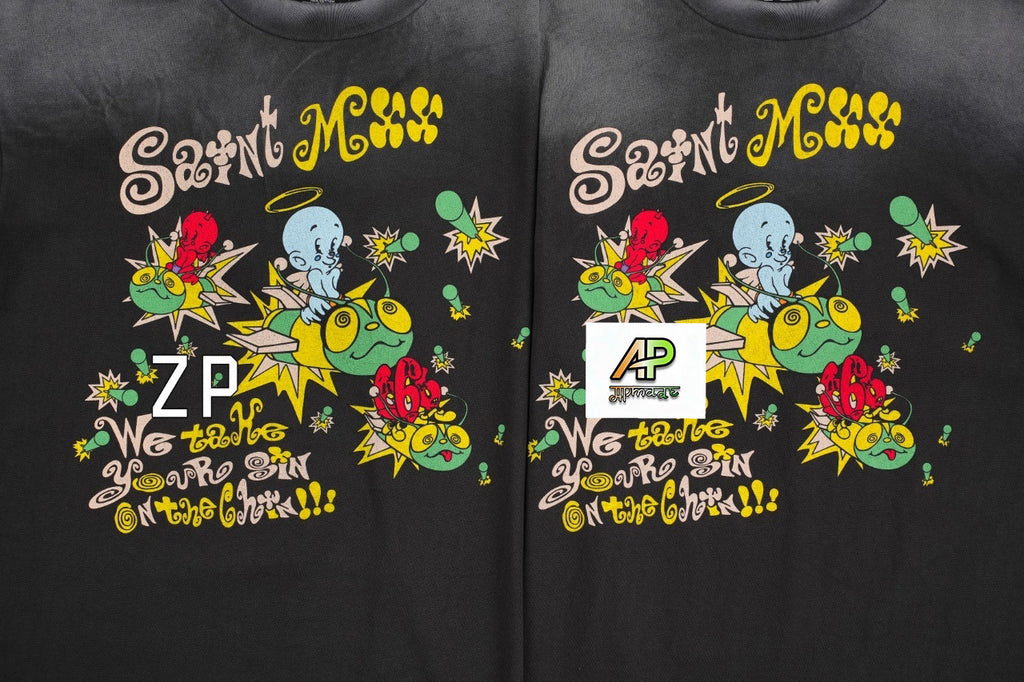 SAINT MXXXXXX Devil Bee Print Short-Sleeve T-Shirt