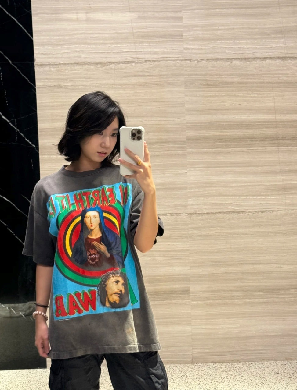 SAINT MXXXXXX Earth Jesus Saint Mary Print Short-Sleeve T-Shirt