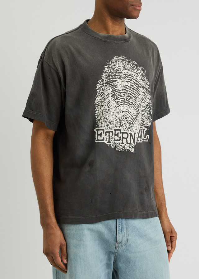 SAINT MXXXXXX Fingerprint Print Short-Sleeve T-Shirt