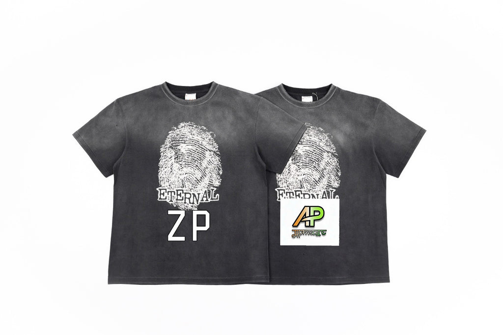 SAINT MXXXXXX Fingerprint Print Short-Sleeve T-Shirt