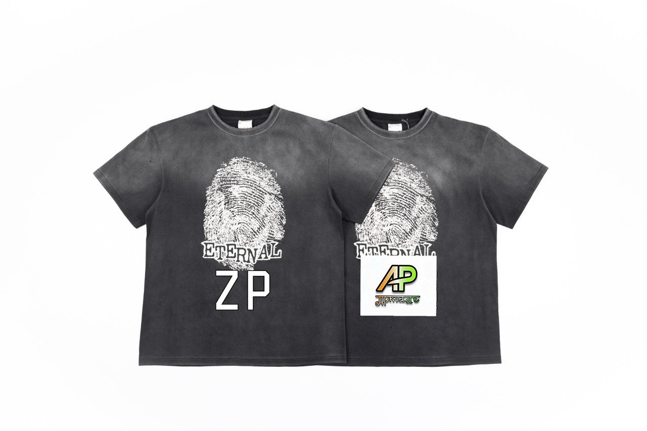 SAINT MXXXXXX Fingerprint Print Short-Sleeve T-Shirt