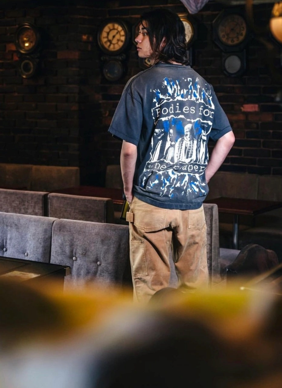 SAINT MXXXXXX Jesus Hell Angels Print Short-Sleeve T-Shirt