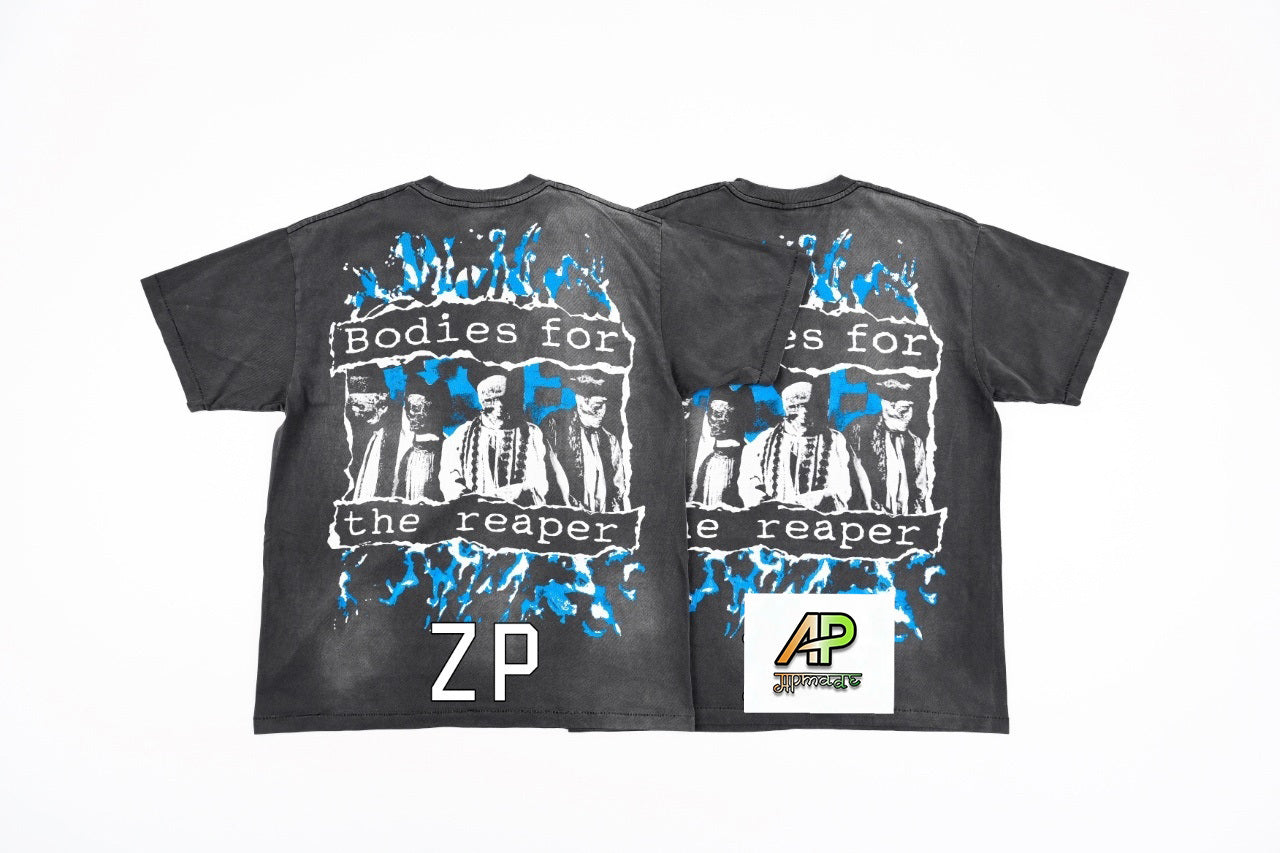 SAINT MXXXXXX Jesus Hell Angels Print Short-Sleeve T-Shirt