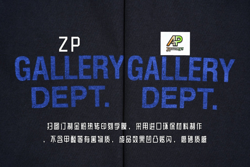Gallery Dept Hollywood Limited Blue English Letter T-Shirt