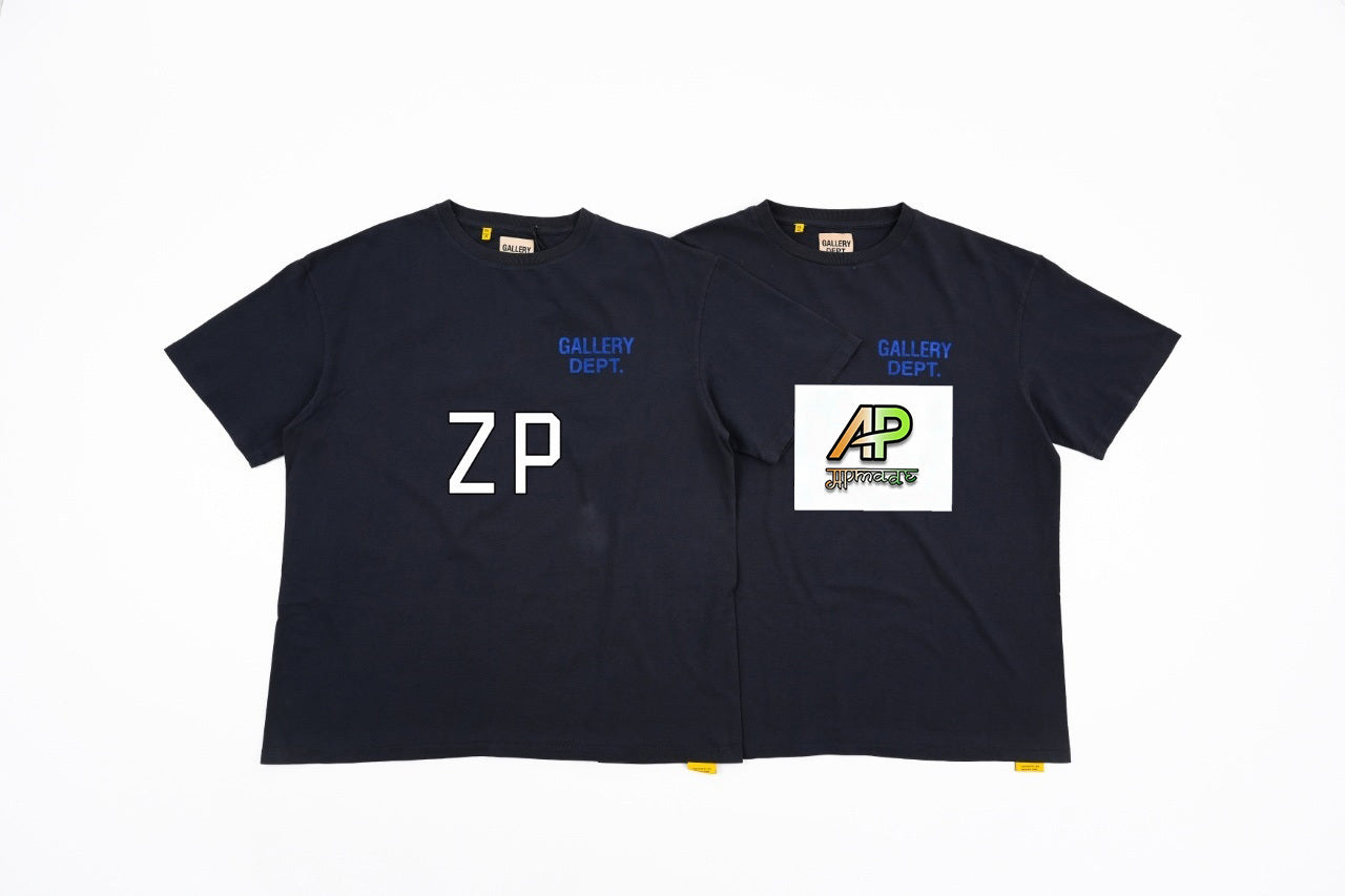 Gallery Dept Hollywood Limited Blue English Letter T-Shirt