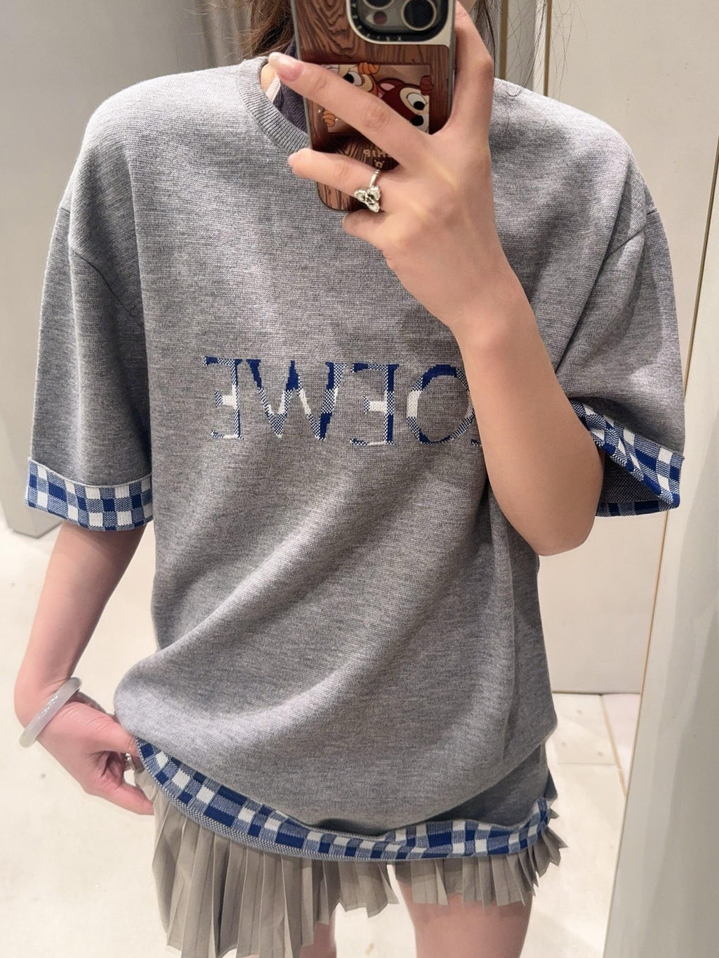 Loewe Jacquard Logo Check Knit Sweater
