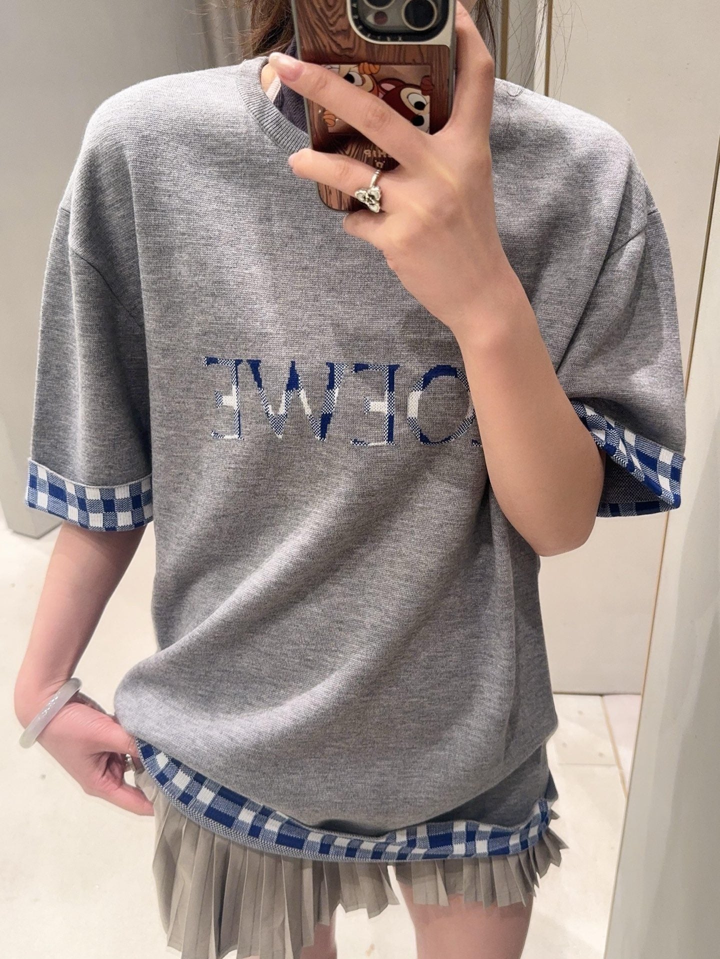 Loewe Jacquard Logo Check Knit Sweater