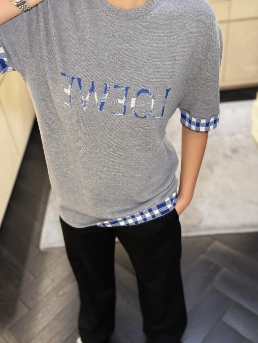 Loewe Jacquard Logo Check Knit Sweater