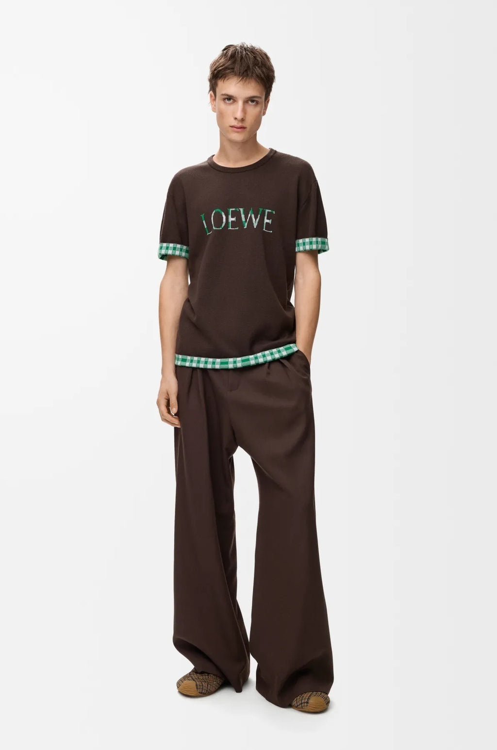 Loewe Jacquard Logo Check Knit Sweater