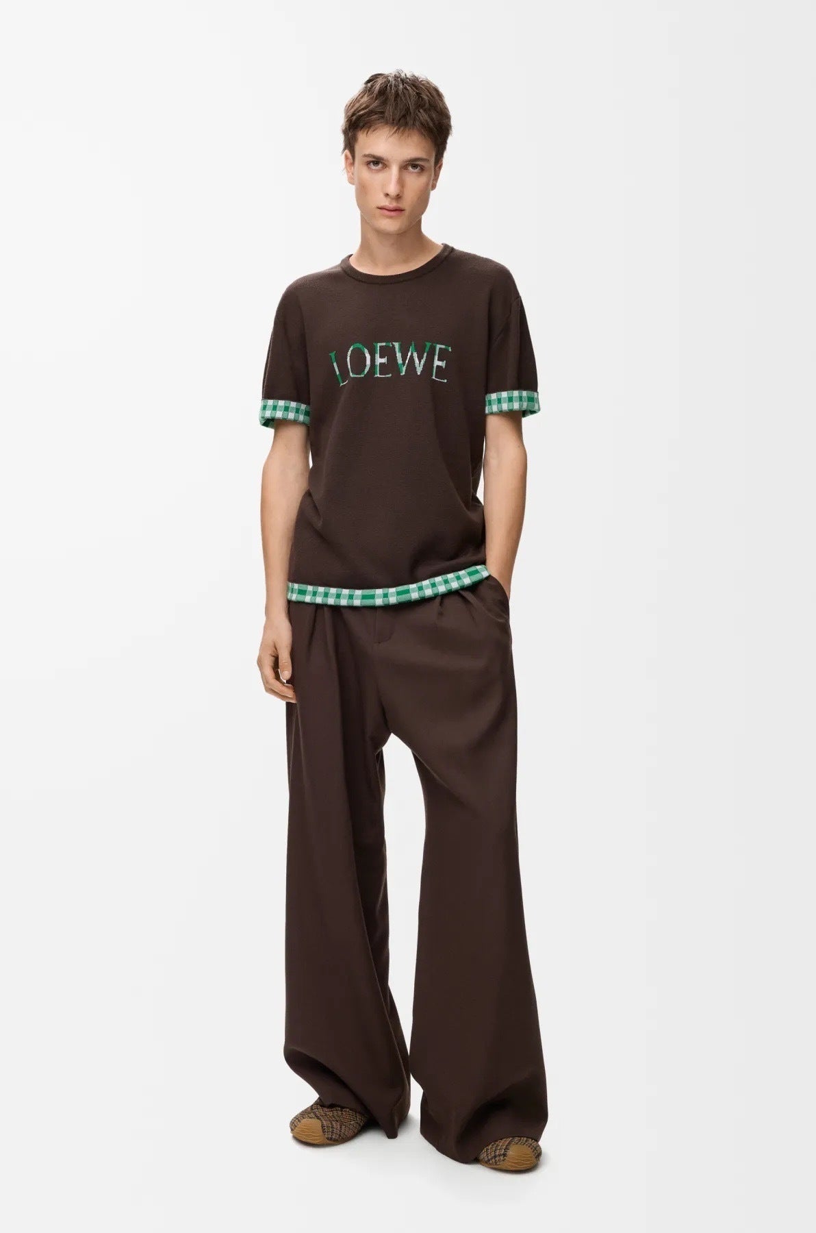 Loewe Jacquard Logo Check Knit Sweater