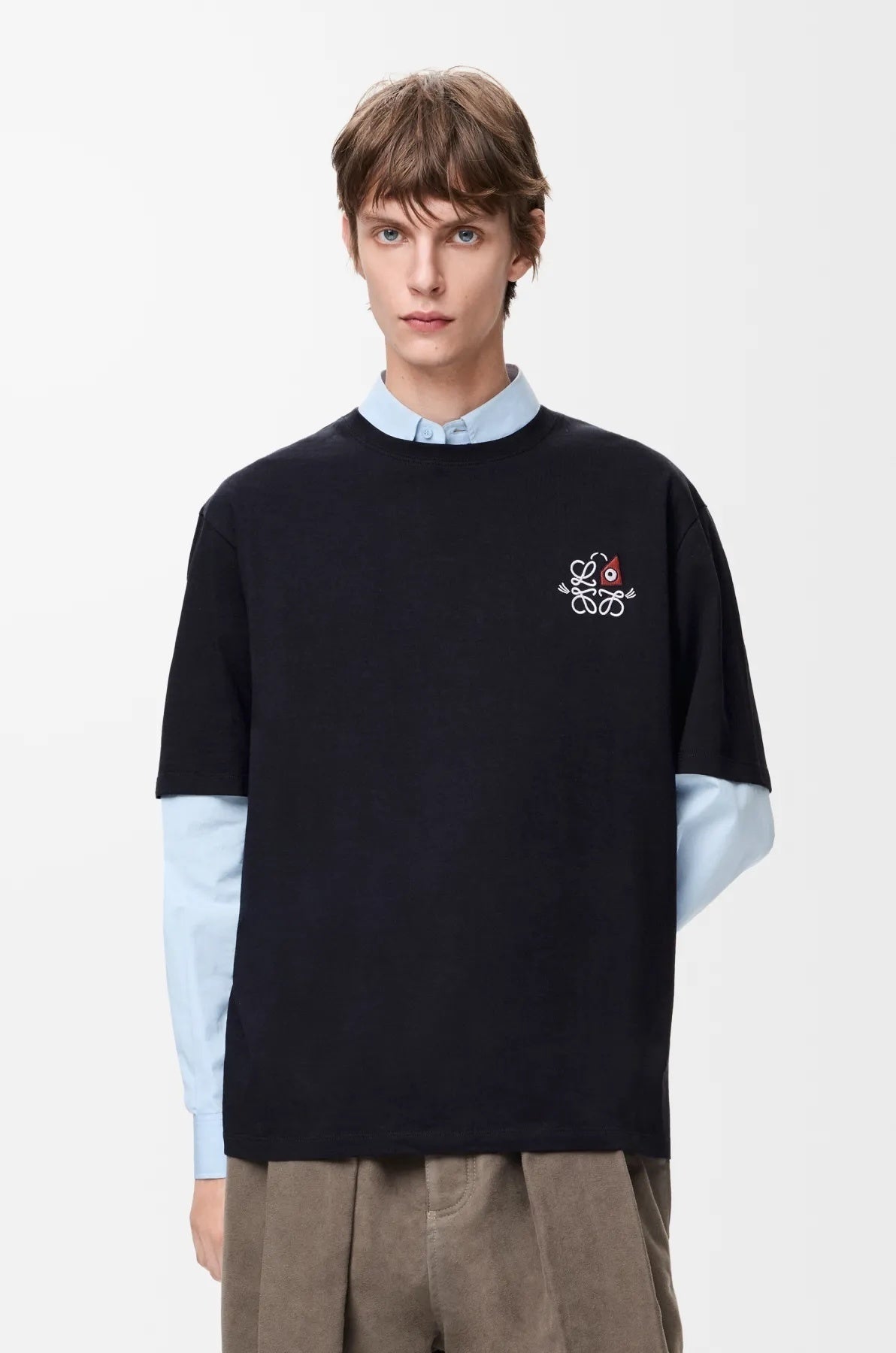 Loewe Cartoon Embroidered Logo Short-Sleeve T-Shirt
