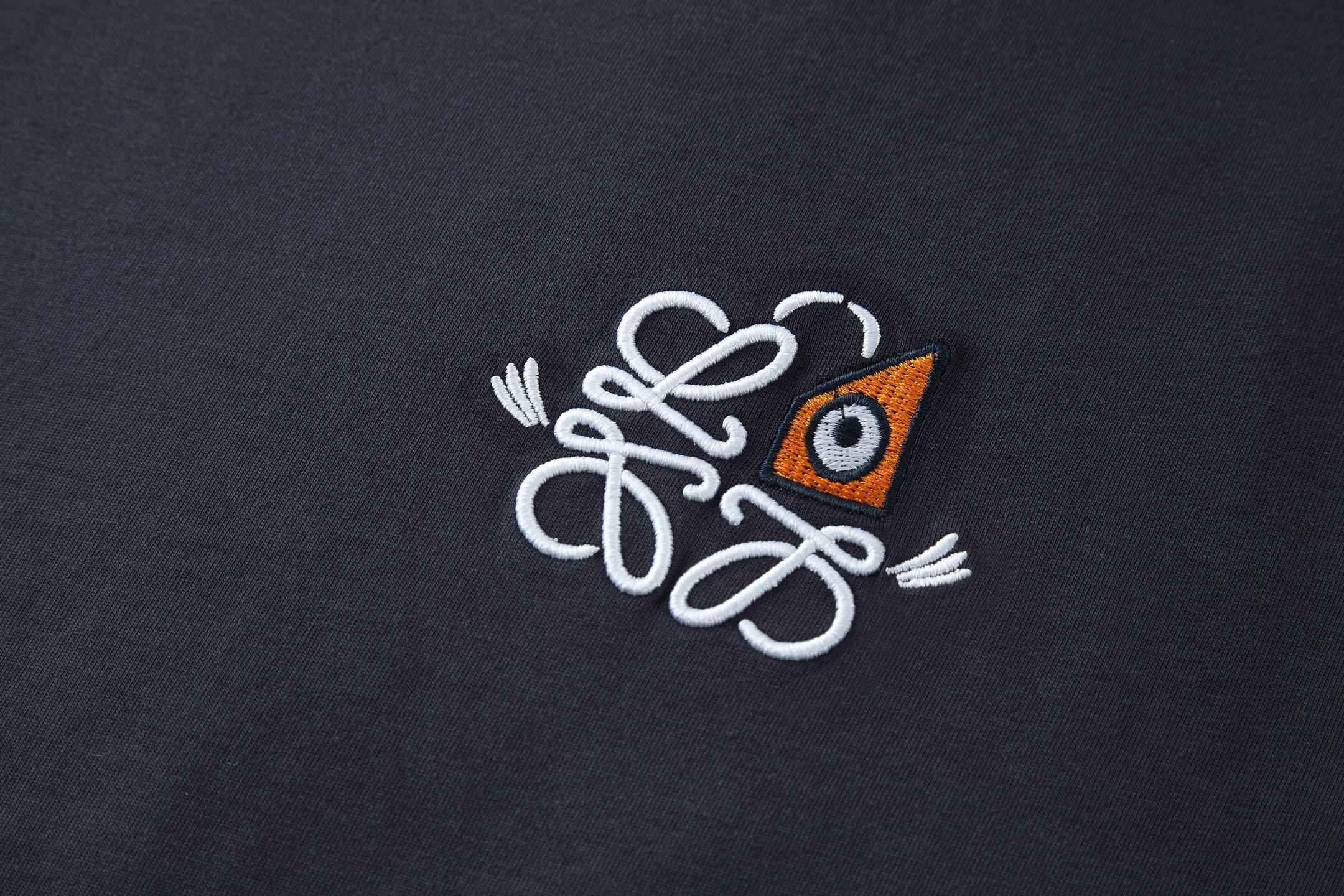 Loewe Cartoon Embroidered Logo Short-Sleeve T-Shirt
