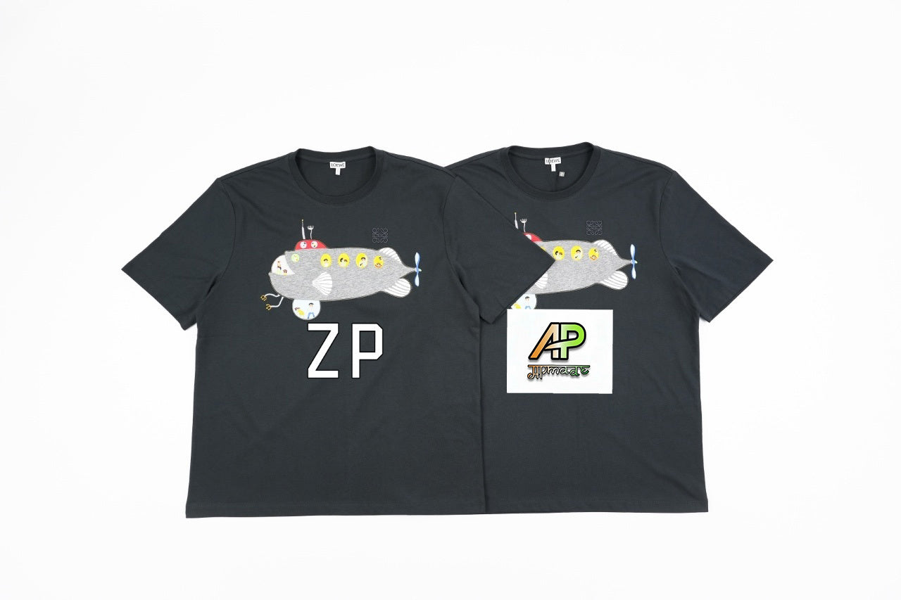 Loewe Suna Fujita Submarine Embroidered Short-Sleeve T-Shirt
