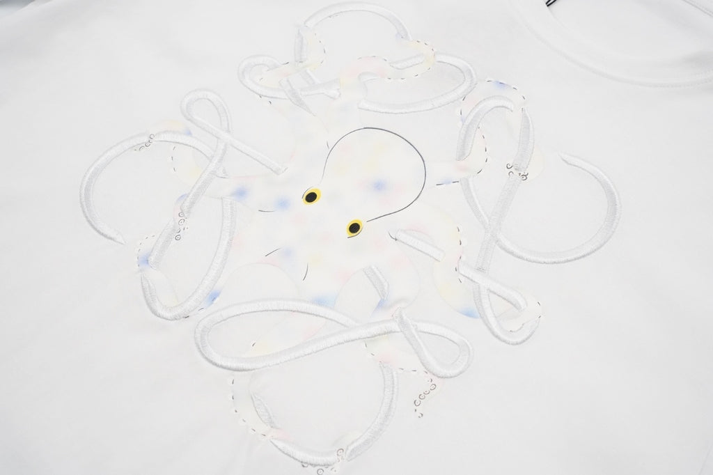 Loewe Fujita Octopus Embroidered Short-Sleeve T-Shirt