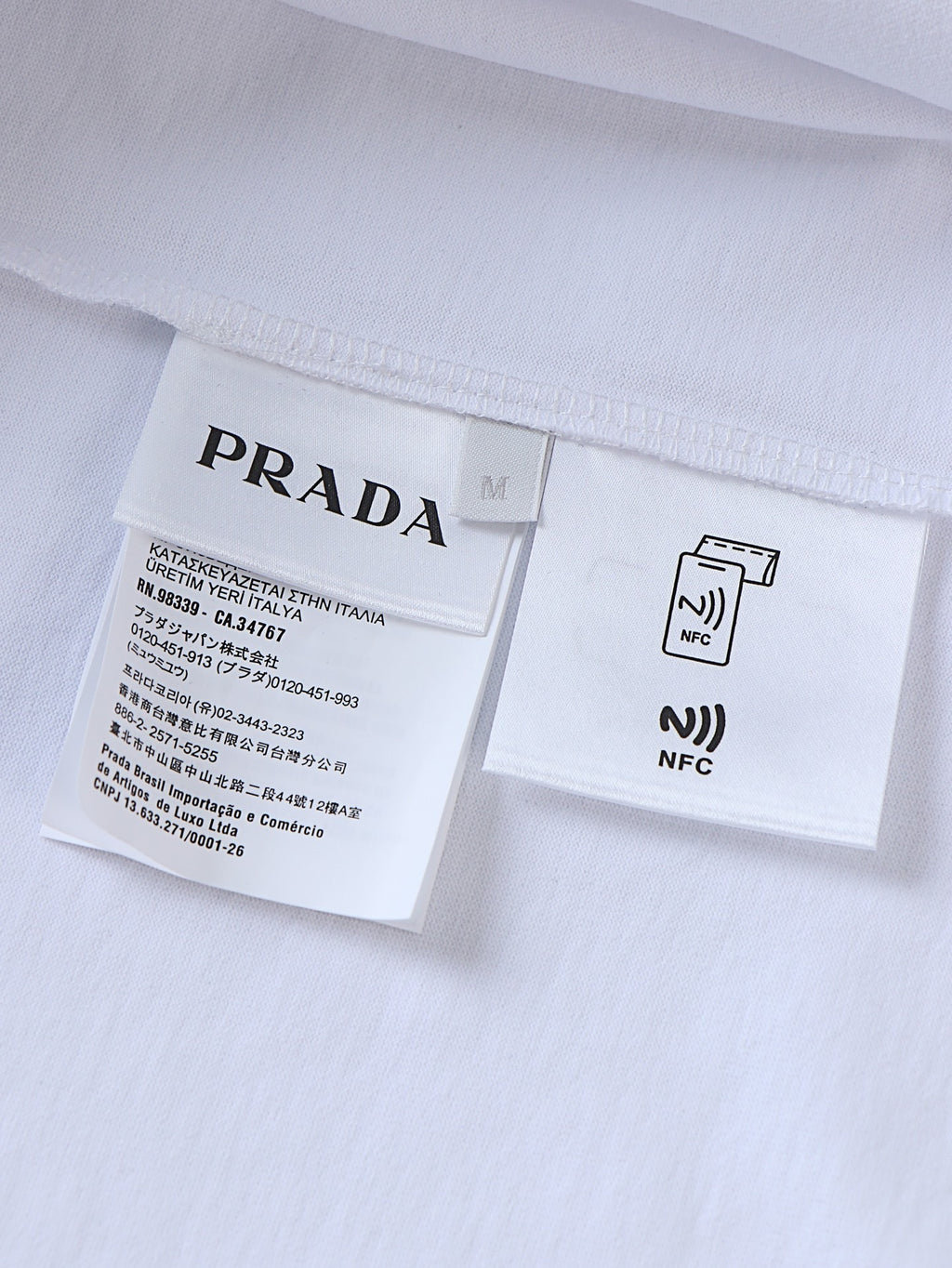Prada Classic Logo Trim Crew Neck Short-Sleeve T-Shirt