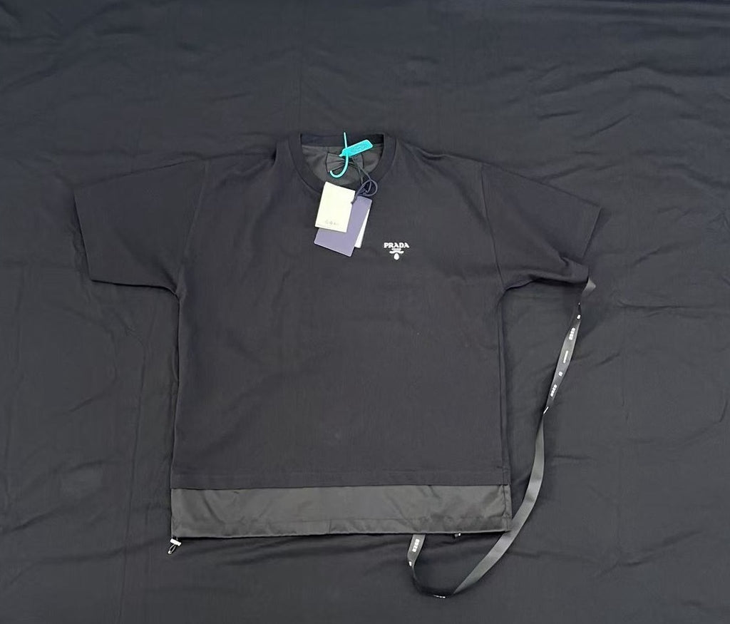 Prada Classic Logo Trim Crew Neck Short-Sleeve T-Shirt