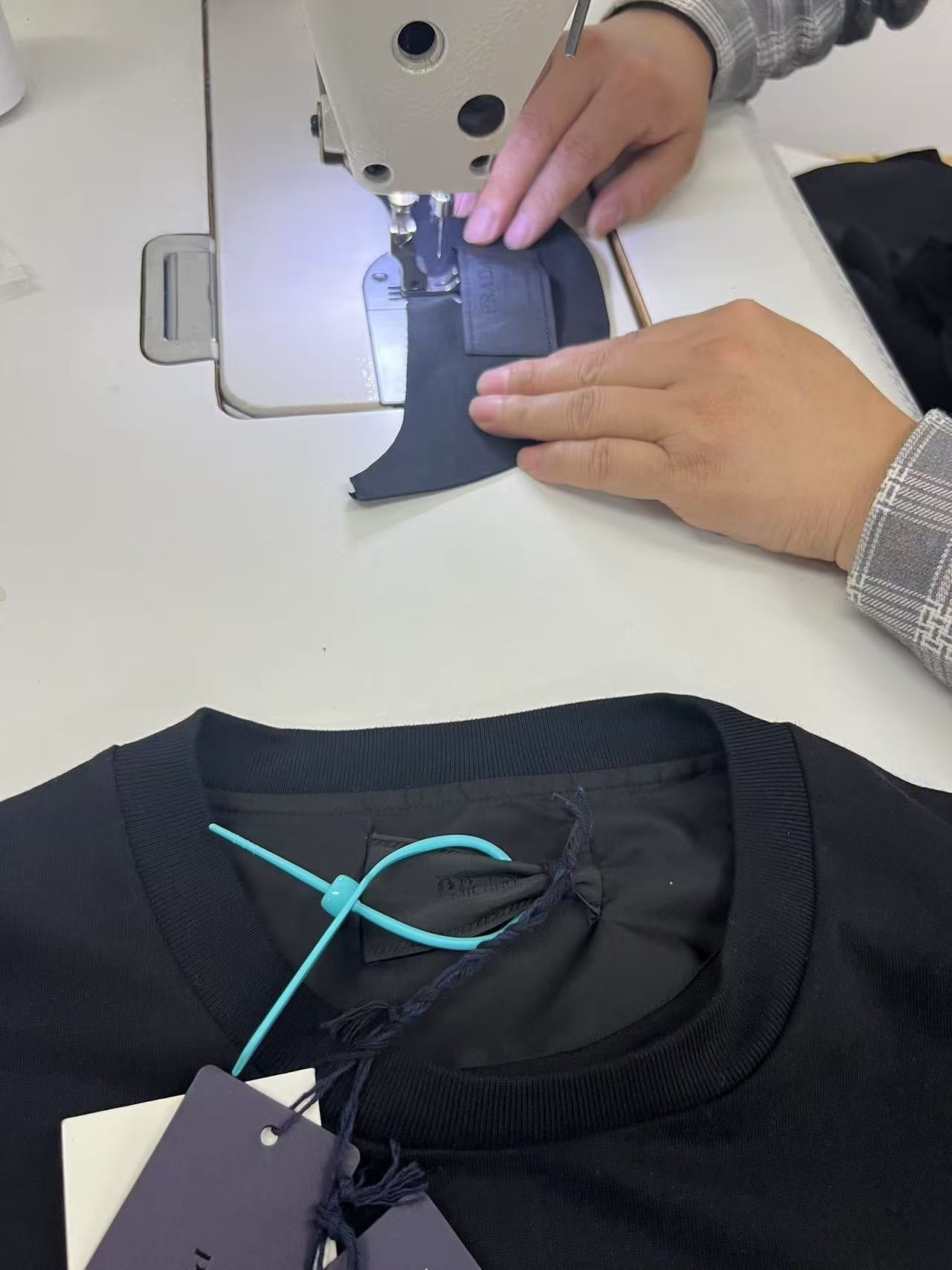 Prada Classic Logo Trim Crew Neck Short-Sleeve T-Shirt