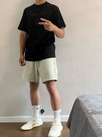Prada Solid Color Embossed Crew Neck Short-Sleeve T-Shirt