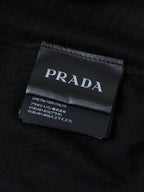 Prada Classic Logo Embroidered Wool Crew Neck Short-Sleeve T-Shirt