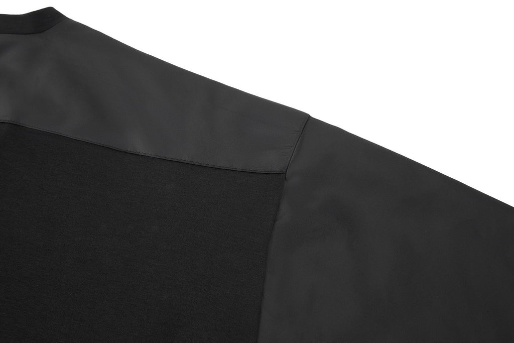 Prada Nylon-Trimmed Short-Sleeve Polo Shirt with Shoulder Pockets