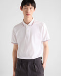 Prada Striped Collar Piqué Short-Sleeve Polo Shirt