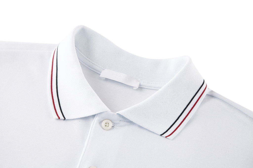 Prada Striped Collar Piqué Short-Sleeve Polo Shirt