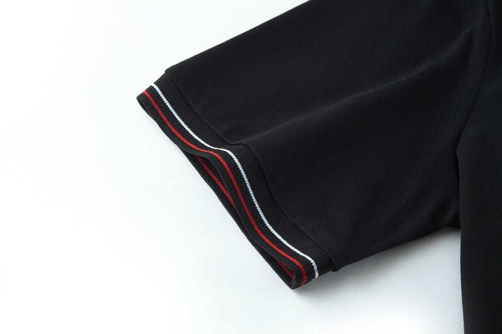 Prada Striped Collar Piqué Short-Sleeve Polo Shirt