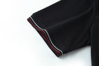 Prada Striped Collar Piqué Short-Sleeve Polo Shirt