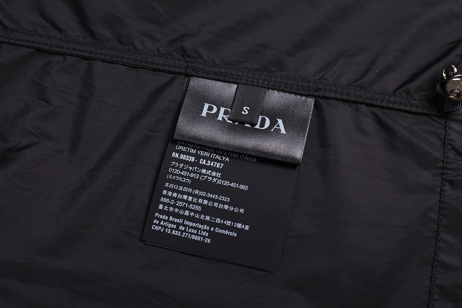 Prada Metal Triangle Logo Zipper Short-Sleeve Shirt