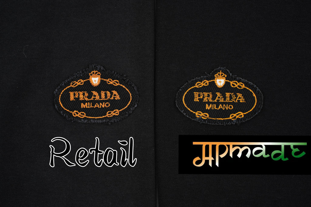 Prada Embroidered Logo Crew Neck Short-Sleeve T-Shirt