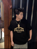 Prada Seasonal Cotton Crew Neck Short-Sleeve T-Shirt