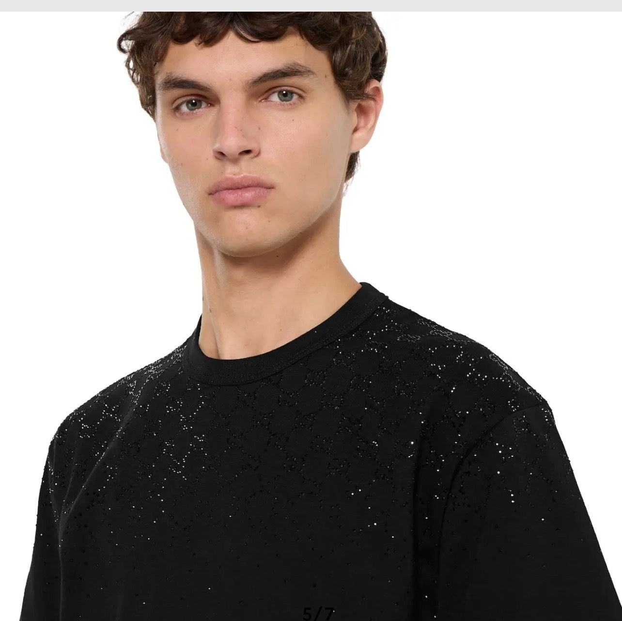 Gucci Rhinestone Double G Logo Short-Sleeve T-Shirt
