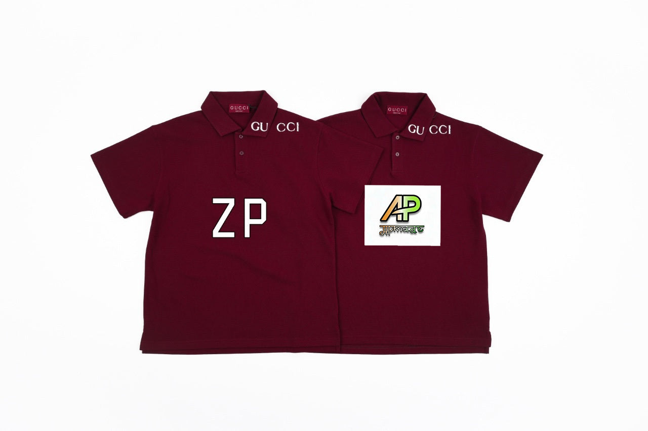 Gucci G Letter Ribbed Collar Polo Shirt