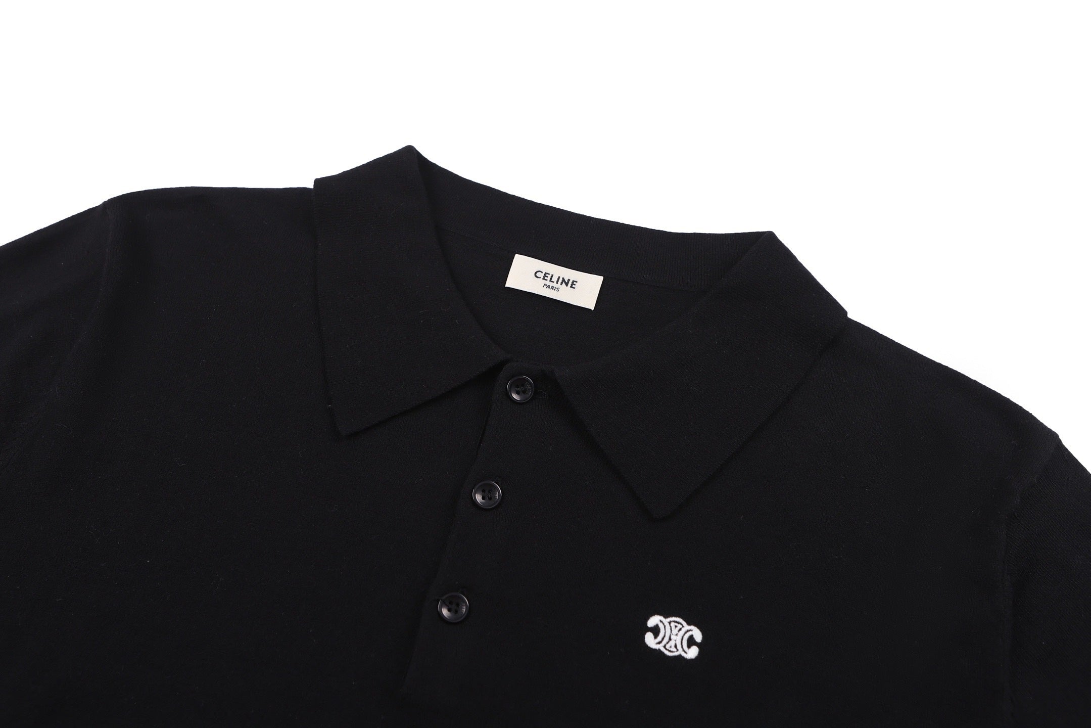 Celine Logo Embroidered Short-Sleeve Polo Shirt