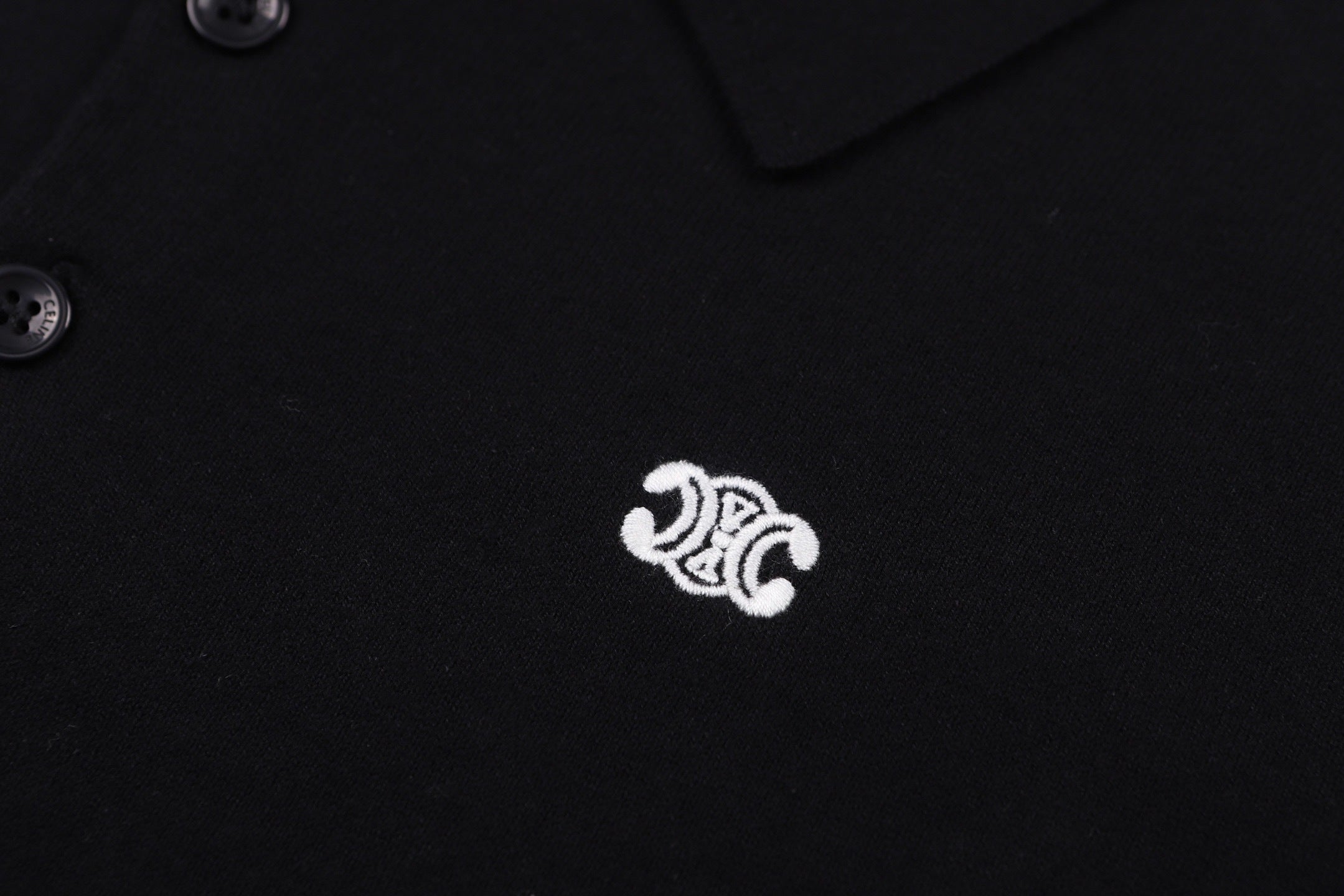 Celine Logo Embroidered Short-Sleeve Polo Shirt