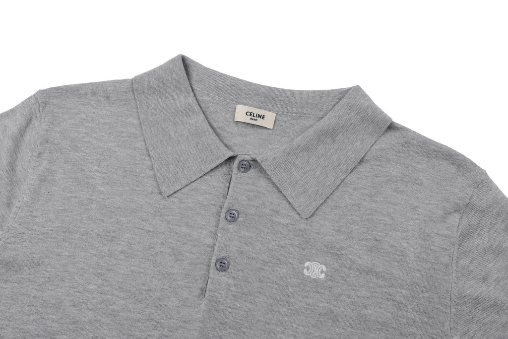 Celine Logo Embroidered Short-Sleeve Polo Shirt