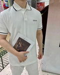 Celine Embroidered Piqué Short-Sleeve Polo Shirt