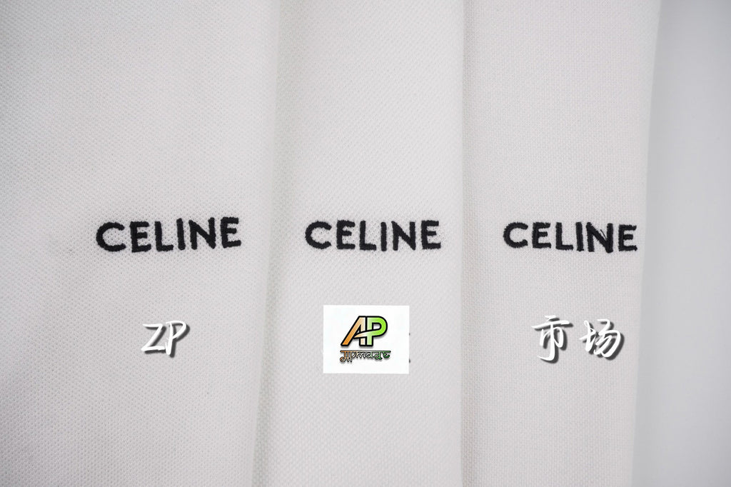 Celine Embroidered Piqué Short-Sleeve Polo Shirt
