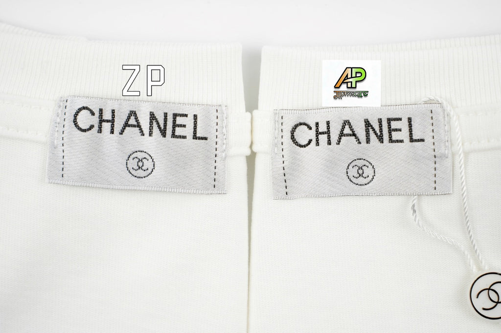 Chanel Pearl Logo Short-Sleeve T-Shirt
