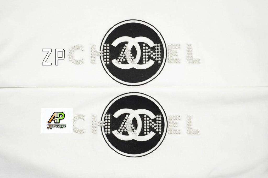 Chanel Pearl Logo Short-Sleeve T-Shirt